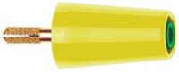 240160-20 Staubli Green/Yellow, Male to Female Test Connector Adapter With Brass contacts and Gold Plated - Socket Size: 4mm