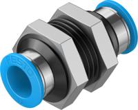 qss-12 Festo QSS Series Bulkhead Tube-to-Tube Adaptor, Push In 12 mm to Push In 12 mm, Tube-to-Tube Connection Style, 153161