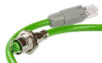 1404367 Phoenix Contact, 0.5m Cat5e, Green M12 to Female RJ45, Aluminium Foil, Tinned Copper Braid Shielded, Terminated PVC