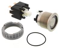 124168341121000 Schurter MSM LA 22 Series Illuminated Push Button Switch, Latching, Panel Mount, 22mm Cutout, DPDT, Red LED, 125/250V