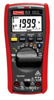 199-5019 RS PRO S3 Handheld Digital Multimeter, True RMS, 10A ac Max, 10A dc Max, 1000V ac Max - UKAS Calibrated