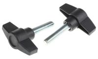 169-339 RS PRO Black Wing Clamping Knob, M10, Threaded Stud