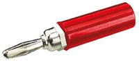 bu-00244-2 Mueller Electric Red Male Banana Plug, 4 mm Connector, 15A, Nickel Plating