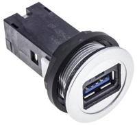 09454521902 Harting Straight, Panel Mount, Socket- Single Port Type A 3.0 USB Connector