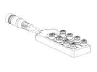 1202510096 Brad from Molex 120119 Series Sensor Box, M12, 600mm cable, 5 way, 8 port