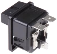62205315 Schurter C14 Snap-In IEC Connector Male, 10A, 250 V