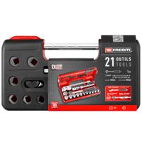 s161dbox1pb Facom 21-Piece Metric 1/2 in Standard Socket Set with Ratchet, 6 point