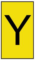 531-00426-hobs85-pvc-ye-500 HellermannTyton Ovalgrip Slide On Cable Markers, Black on Yellow, Pre-printed "Y", 2.5 → 6mm Cable, 531-00426