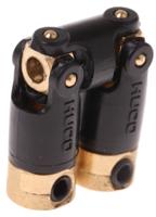 111061414 Huco Universal Joint 111.06.1414, Double, Plain, Bore 3 x 3mm, 35.3mm Length