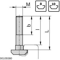 3842528724 Bosch Rexroth M8 T-Head Bolt, Connecting Component, Strut Profile 40 mm, 45 mm, 50 mm, 60 mm, Groove Size 10mm