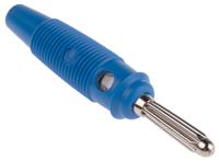 930727102 Hirschmann Test & Measurement Blue Male Banana Plug, 4 mm Connector, Solder Termination, 30A, 30 V ac, 60V dc, Nickel