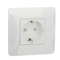 nu203718 Schneider Electric, New Unica IP21D White Flush Mount 2P+E Socket Socket, Rated At 16A, 250 V