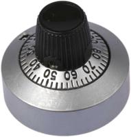 11a41b10 Vishay 25.4mm Chrome Potentiometer Knob for 6.35mm Shaft Splined, 11A41B10