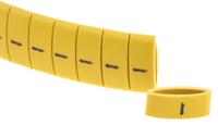 901-10181 HellermannTyton HO85 Slide On Cable Markers, Black on Yellow, Pre-printed "-", 1.8 → 6.3mm Cable,