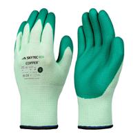 skg00051e Skytec Eco Copper Green Polyester Polyester Work Gloves, Size 7, Latex Coating