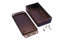 1591xxbsflbk Hammond 1591 Series Black ABS Enclosure, IP54, Flanged, Black Lid, 112 x 64 x 28mm
