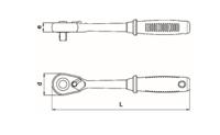 194-4595 RS PRO 3/8 in Ratchet with Ratchet Handle, 200 mm Overall