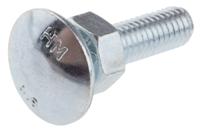 512-0985 Bright Zinc Plated Steel Coach Bolt, M6 x 25mm