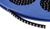 901-10267 HellermannTyton Helagrip Slide On Cable Markers, White on Black, Pre-printed "0", 1 → 3mm Cable,