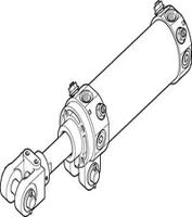 dwb-63-75-y-ab-g Festo Pneumatic Piston Rod Cylinder - 63 mm Bore, 75 mm DWB Series, Double Acting Acting