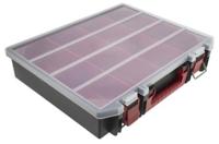 136-8904 RS PRO 8 Cell Black, Red Polypropylene Compartment Box, 91mm x 416mm x 336mm