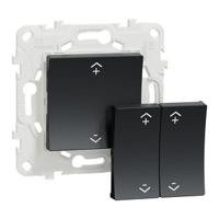 nu557154w Schneider Electric Anthracite Push Button Light Switch, 2 Gang, Wiser