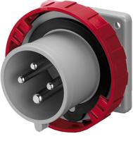 2481696 Scame IP67 Red Panel Mount 3P + E Industrial Power Plug, Rated At 16A, 415 V