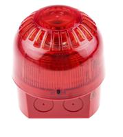 pss-0094 Klaxon PSS Series Red Sounder Beacon, 110 → 230 V ac, IP65, Base Mount, 102dB at 1 Metre
