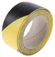 197-1012 RS PRO Black/Yellow PVC 33m Lane Marking Tape, 0.14mm Thickness
