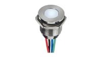 q22f5czzrgb28e-ca APEM Q22 Series Blue, Green, Red Panel Mount Indicator, 28V dc, 22mm Mounting Hole Size, Lead Wires Termination, IP67