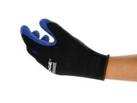 48305100 Ansell Edge Black Polyester Cotton Work Gloves, Size 10, Latex Coating