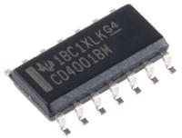cd4001bm Texas Instruments CD4001BM, Quad 2-Input NOR Logic Gate, 14-Pin SOIC