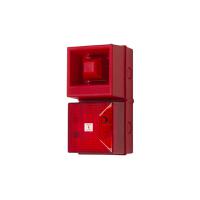 245221 Clifford & Snell YL40 Series Red Sounder Beacon, 24 V dc, IP65, Bulkhead, Flat Wall, 108dB at 1 Metre