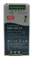sdr-240-24 MEAN WELL SDR Switched Mode DIN Rail Power Supply, 88 → 264V ac ac Input, 24V dc dc Output, 10A Output, 240W