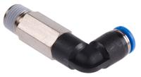 qsll-18-4 Festo QS Series Elbow Threaded Adaptor, R 1/8 Male to Push In 4 mm, Threaded-to-Tube Connection Style, 153076