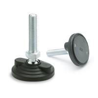 311121 Elesa M8 80mm Dia. PA Levelling Adjustable Foot, 1600daN Static Load Capacity 15° Tilt Angle