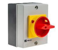 466-233 RS PRO 4P Pole DIN Rail Isolator Switch - 25A Maximum Current, 11kW Power Rating, IP65