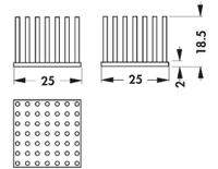 ick-s-25x25x185 Fischer Elektronik Heatsink, Universal Square Alu, 5.2K/W, 25 x 25 x 18.5mm, Adhesive Foil, Conductive Foil