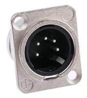 nc5md-l-1 Neutrik Panel Mount XLR Connector, Male, 50 V, 5 Way, Silver over Nickel Plating