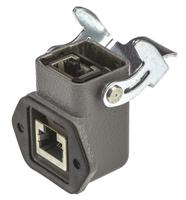 09452151108 Harting Han 3A RJ45 Series Female RJ45 Connector, Panel Mount, Cat5 Right Angle 1 Port 8 -Way