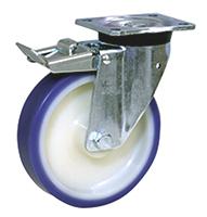 36027fr LAG Braked Swivel Castor Wheel, 450kg Capacity, 200mm Wheel