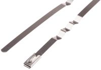 743-6336 RS PRO Cable Tie, Zig Zag, 125mm x 4.6 mm, Metallic 316 Stainless Steel, Pk-100