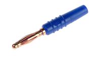 222618-23 Staubli Blue Male Banana Plug, 2mm Connector, Solder Termination, 10A, 30 V, 60V dc, Gold Plating