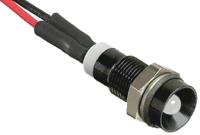 723-9508 RS PRO White Panel Mount Indicator, 12V dc, 8mm Mounting Hole Size, Lead Wires Termination, IP67