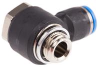 qslv-g14-8 Festo QS Series Elbow Threaded Adaptor, G 1/4 Male to Push In 8 mm, Threaded-to-Tube Connection Style, 186141