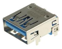 48393-0003 Molex Right Angle, Through Hole, Socket- Single Port Type A 3.0 USB Connector
