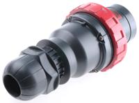 218ex6337 Scame IP66 Red Cable Mount 3P + N + E Industrial Power Plug, Rated At 63A, 415 V