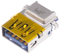 692121330100 Wurth Elektronik Right Angle, Through Hole, Socket Type A 3.0 USB Connector