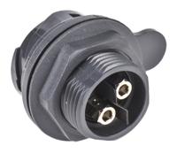 pxp701202pst Bulgin Circular Connector, 2 Contacts, Front, Standard Connector, Plug, Male, IP66, IP68, IP69K, Buccaneer 7000 Series