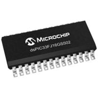 dspic33fj16gs502-iso dsPIC33FJ16GS502-I/SO Microchip, 16bit Digital Signal Processor 50MIPS 16 kB Flash 28-Pin SOIC